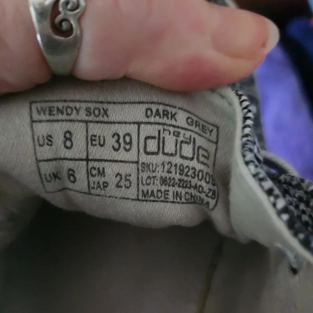 Hey Dude Ladies Wendy Sox Dark Gray Casual Slip On Shoes - Picture 10 of 10